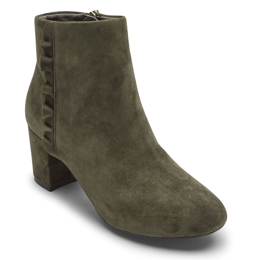 Rockport Womens Boots Green - Total Motion Oaklee Ruffle - UK 486-FNELOQ